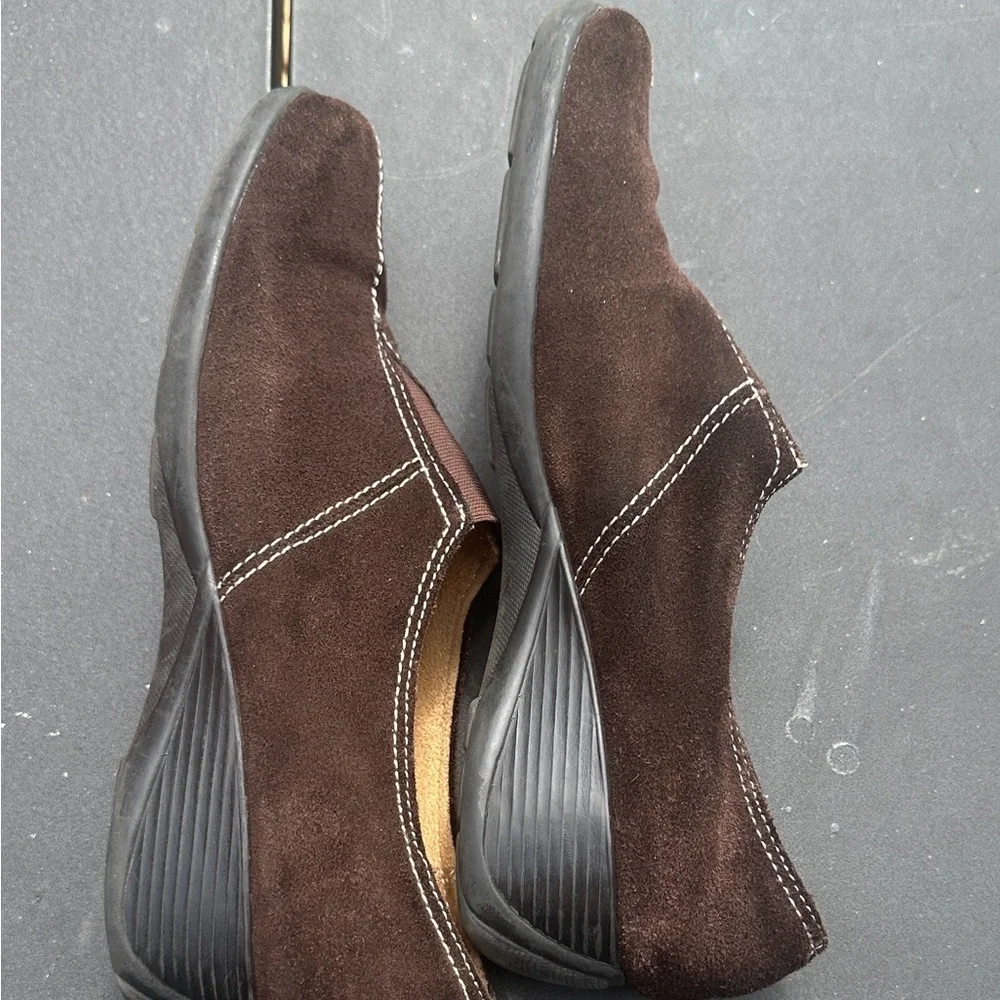 Naturalizer Brown Suede Slip-On Shoes